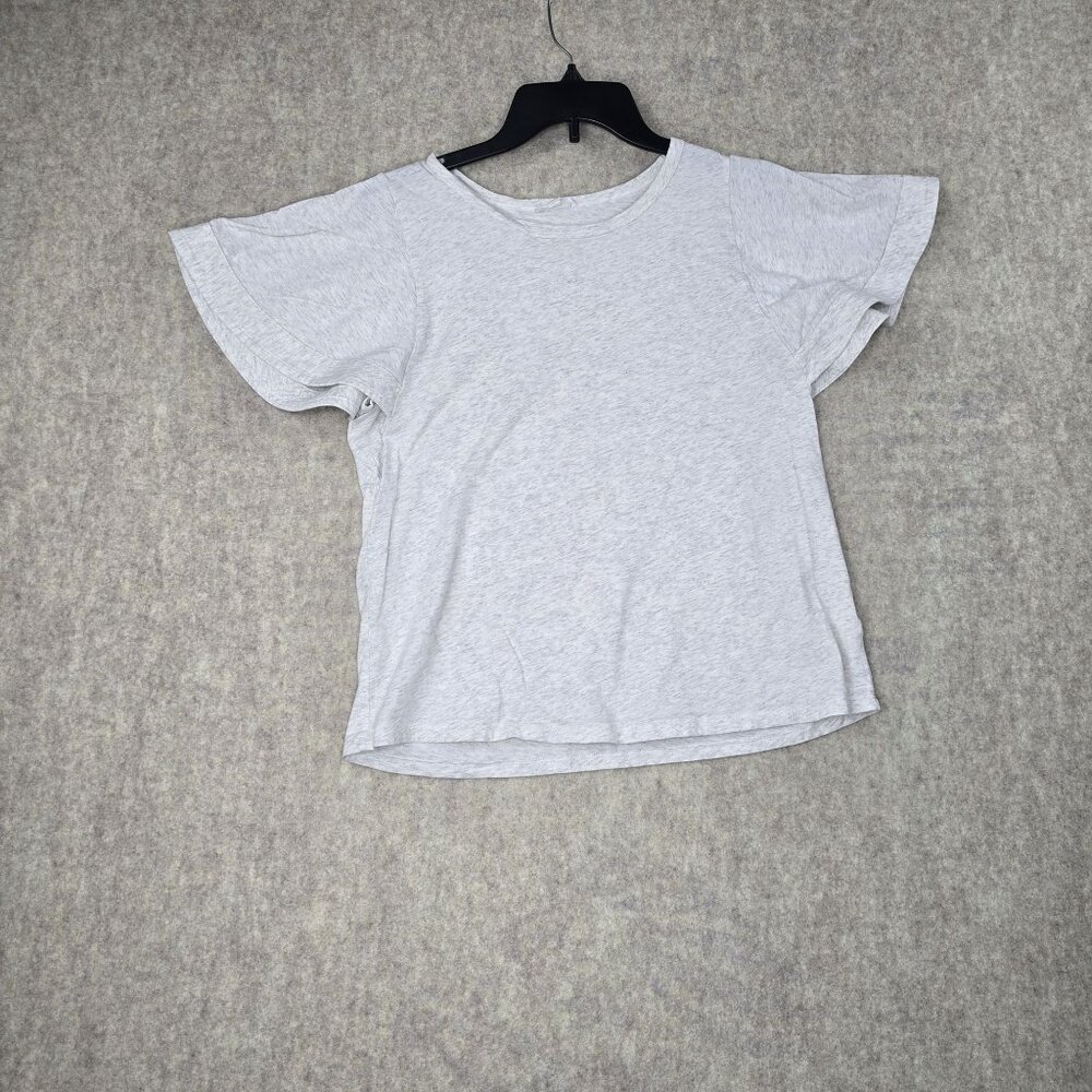 A Loves A Womens Grey Short Sleeve Cotton Top L